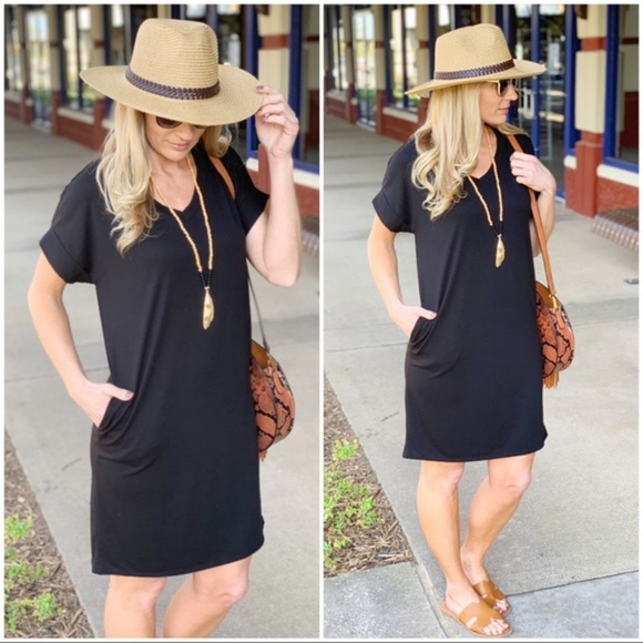 Black T-Shirt Dress - Picture 2 of 3